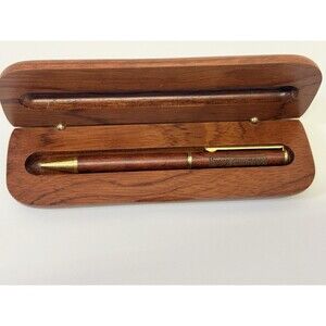Spectrum Wooden Pen with Wooden Presentation Box Gold Tone Trim